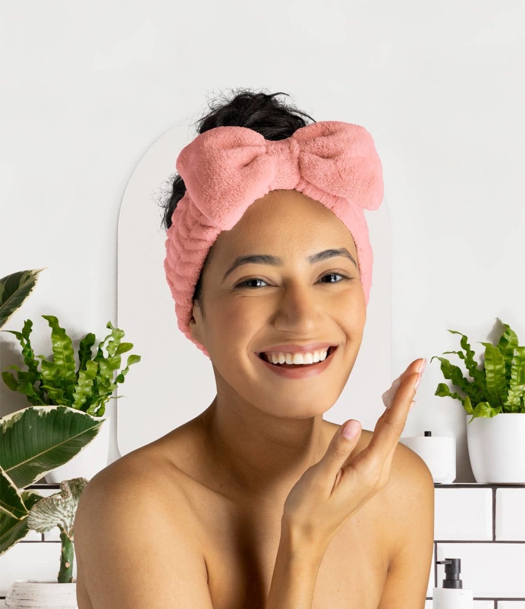 Lemon Lavender Take a Bow Ultra Plush Spa Headband - Shop Beauty By Elayne James