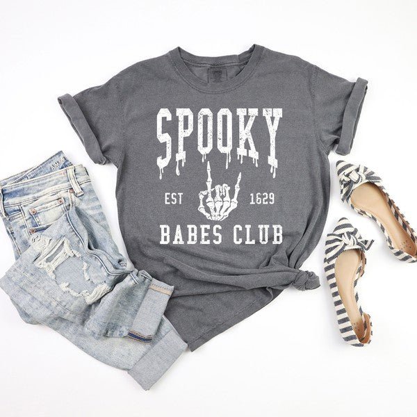 Spooky Babes Club Garment Dyed Tee - Shop Beauty By Elayne James