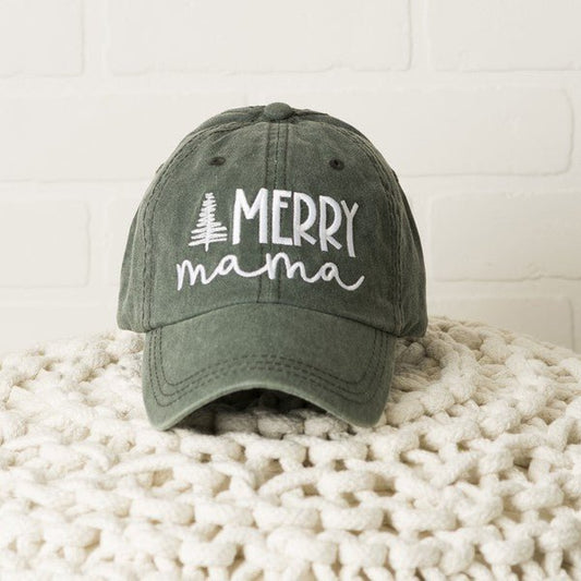 Embroidered Merry Mama Tree Canvas Hat - Shop Beauty By Elayne James
